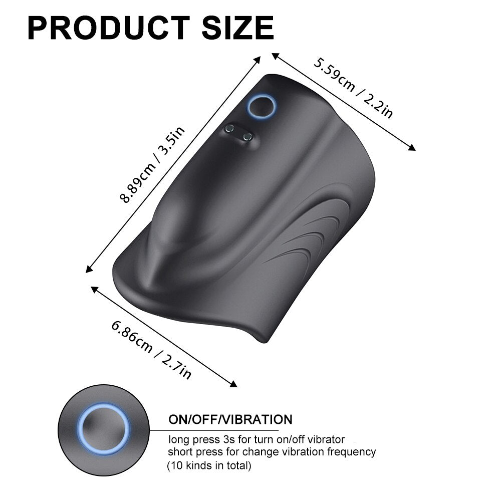 10 Speed Penis Ring Vibrator Sex Toy For Men Delay Ejaculation Erotic Male Sex Toy