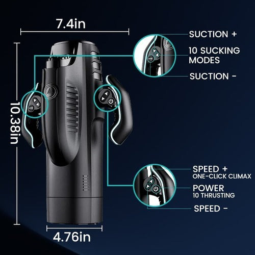 10 Vibrating & Sucking Heating Voice Handheld Masturbator