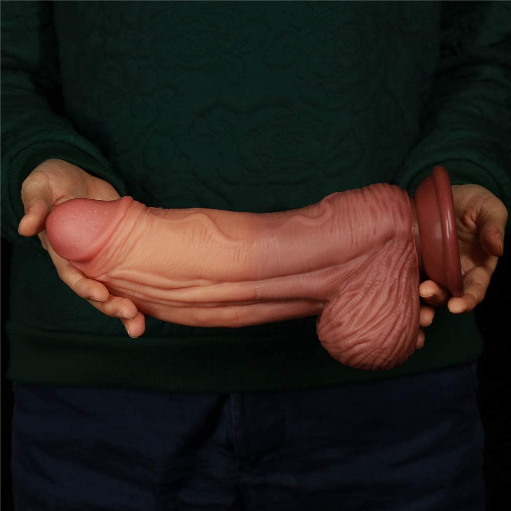 10 inch Dual-Layered Silicone Nature Huge Dildo