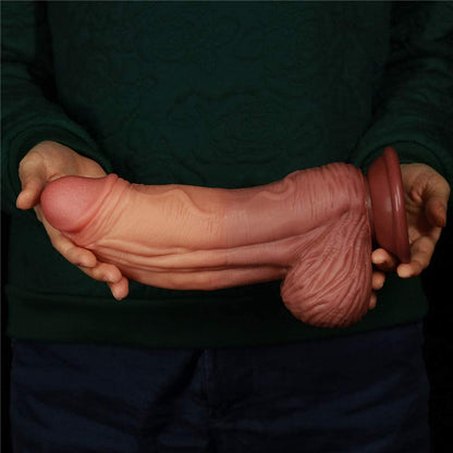 10 inch Dual-Layered Silicone Nature Huge Dildo