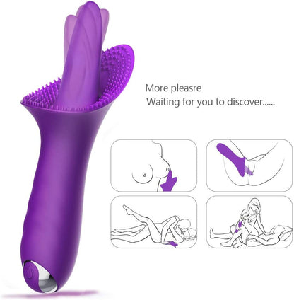 10 Modes Dildo Tongue Vibrator Nipple Massage