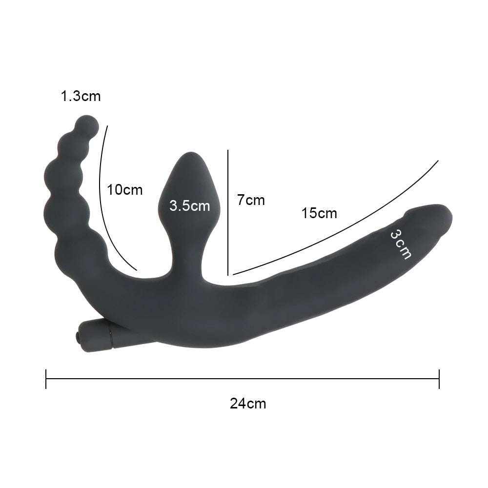 10 modes Anal Plug Prostate Massager And Vibrating Strap on Dildo