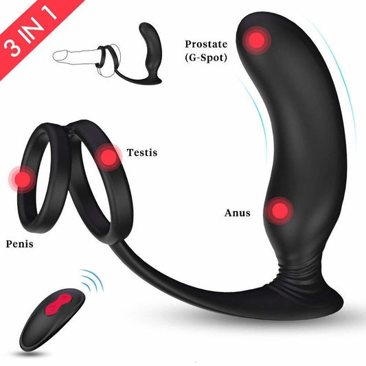 Remote Control 3-In-1 Prostate Penis Stimulator